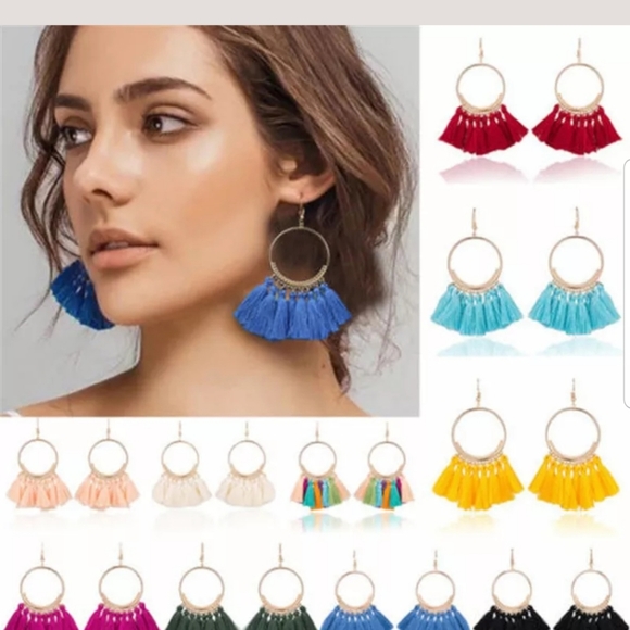 Huitan Jewelry - Womens bohemian earrings long tassel dangle